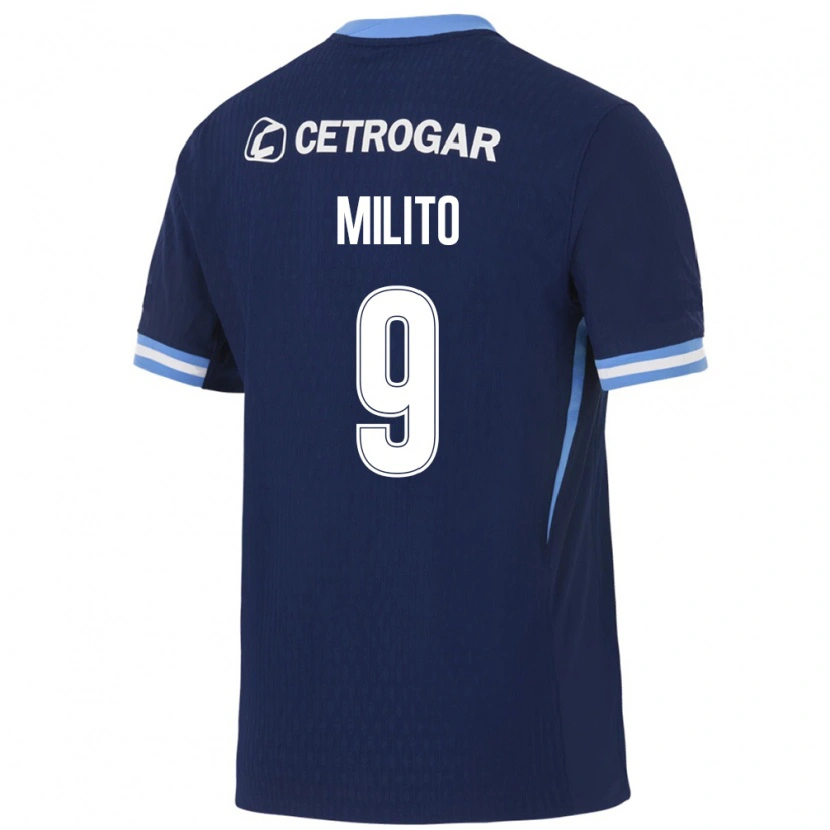 Danxen Mujer Camiseta Leandro Milito #9 Azul Real Azul Claro Blanco 2ª Equipación 2026/27 La Camisa México
