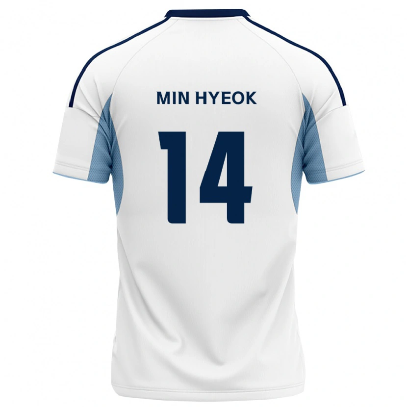 Danxen Mujer Camiseta Min-Hyeok Jeong #14 Azul Real Blanco 2ª Equipación 2026/27 La Camisa México