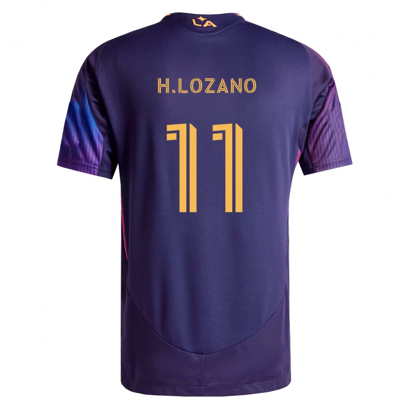 Danxen Mujer Camiseta Hirving Lozano #11 Morado Profundo Amarillo 2ª Equipación 2026/27 La Camisa México