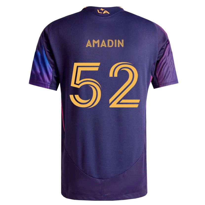 Danxen Mujer Camiseta Elijah Amadin #52 Morado Profundo Amarillo 2ª Equipación 2026/27 La Camisa México