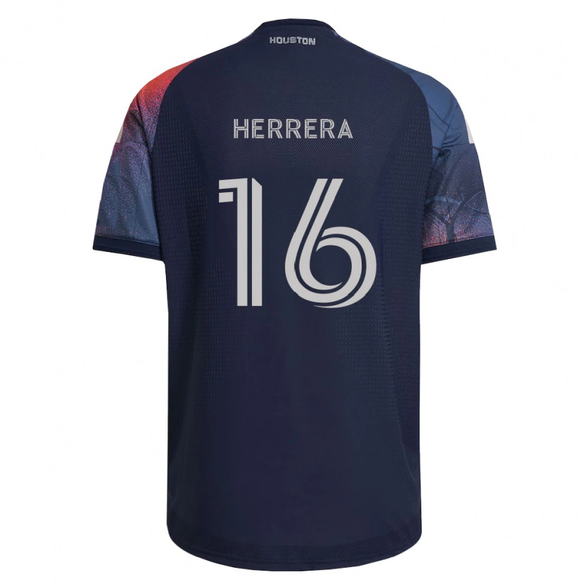 Danxen Mujer Camiseta Héctor Herrera #16 Azul Profundo Blanco Naranja 2ª Equipación 2026/27 La Camisa México