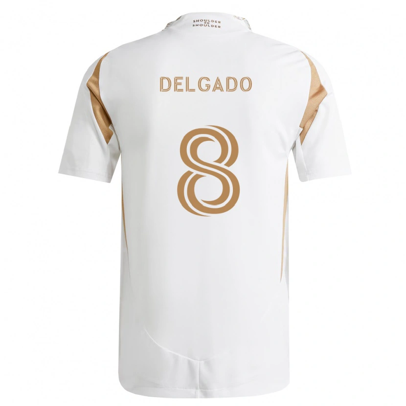 Danxen Mujer Camiseta Mark Delgado #8 Blanco Marrón 2ª Equipación 2026/27 La Camisa México