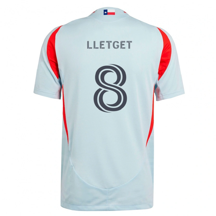 Danxen Mujer Camiseta Sebastian Lletget #8 Gris Oscuro Blanco Rojo 2ª Equipación 2026/27 La Camisa México