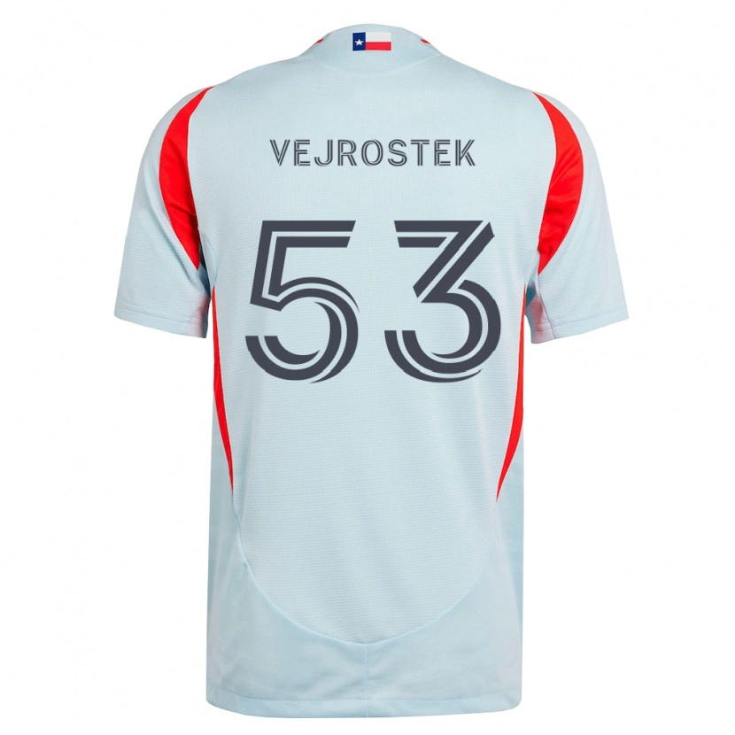 Danxen Mujer Camiseta Liam Vejrostek #53 Gris Oscuro Blanco Rojo 2ª Equipación 2026/27 La Camisa México