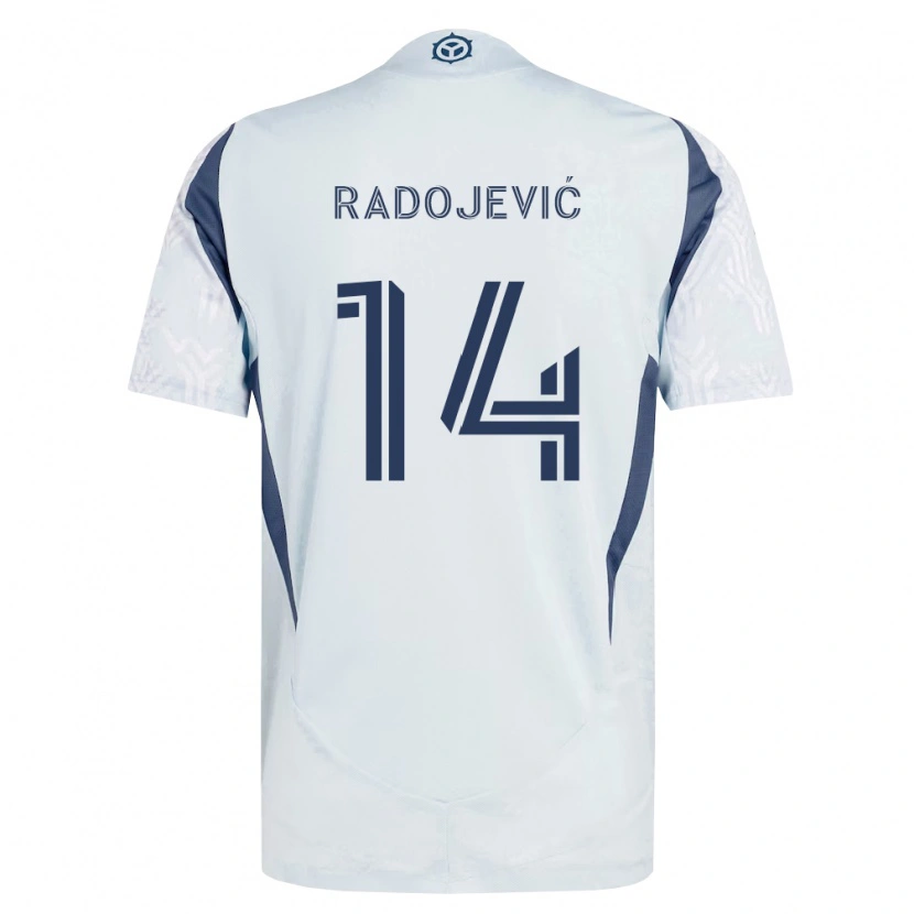 Danxen Mujer Camiseta Viktor Radojević #14 Azul Gris Blanco 2ª Equipación 2026/27 La Camisa México