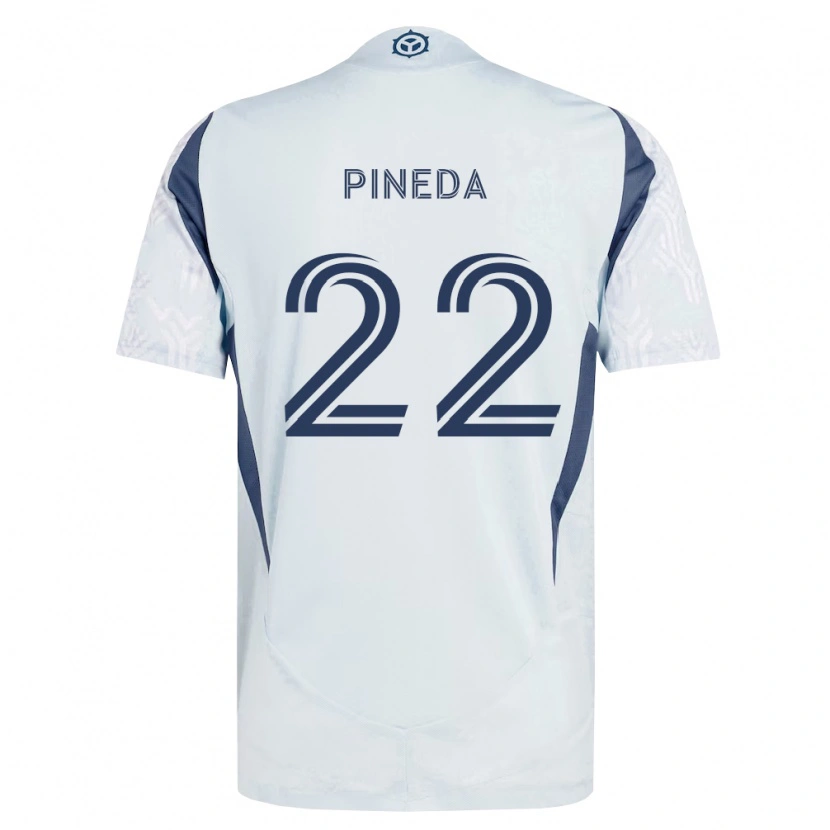 Danxen Mujer Camiseta Mauricio Pineda #22 Azul Gris Blanco 2ª Equipación 2026/27 La Camisa México