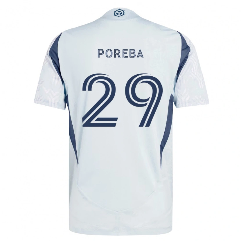 Danxen Mujer Camiseta David Poreba #29 Azul Gris Blanco 2ª Equipación 2026/27 La Camisa México