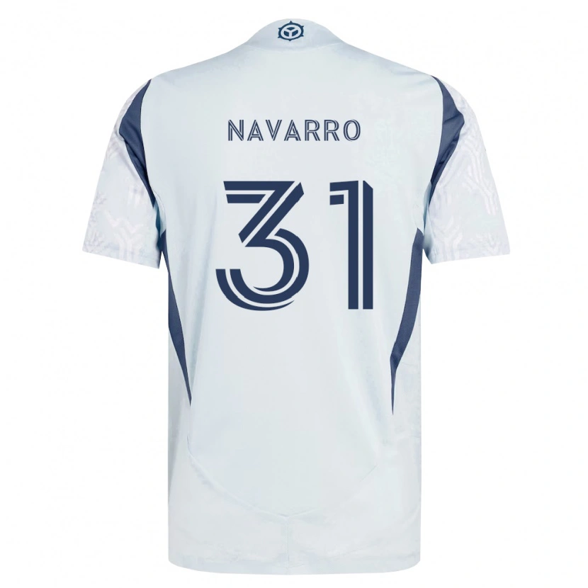Danxen Mujer Camiseta Federico Navarro #31 Azul Gris Blanco 2ª Equipación 2026/27 La Camisa México
