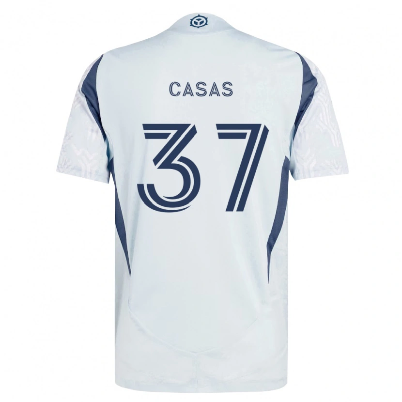 Danxen Mujer Camiseta Javier Casas #37 Azul Gris Blanco 2ª Equipación 2026/27 La Camisa México