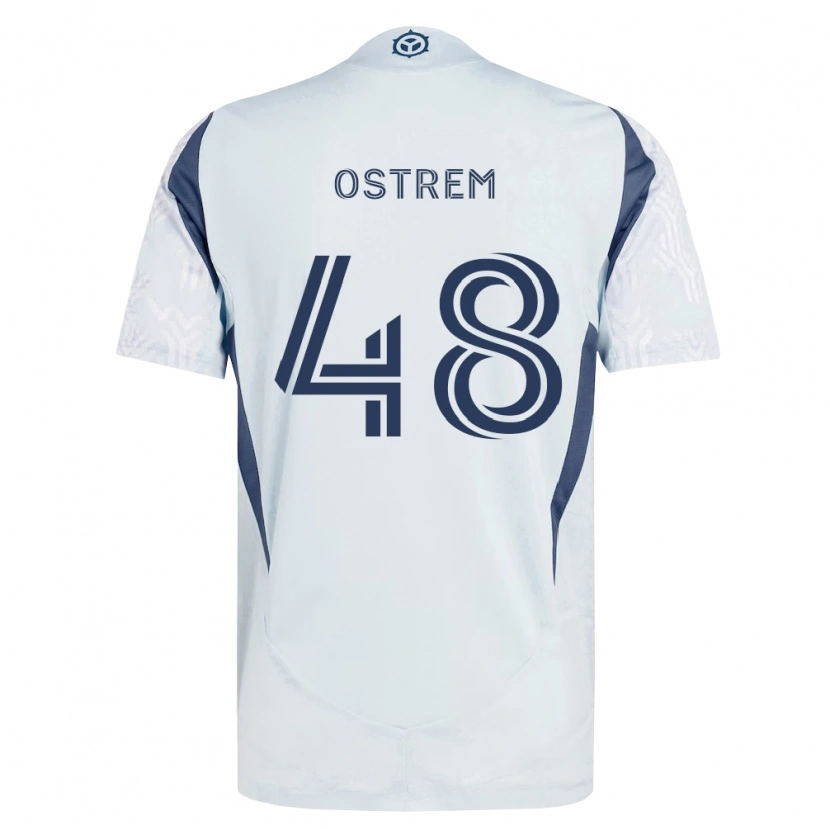 Danxen Mujer Camiseta Charlie Ostrem #48 Azul Gris Blanco 2ª Equipación 2026/27 La Camisa México