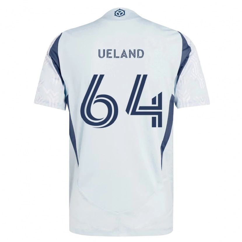Danxen Mujer Camiseta Andreas Ueland #64 Azul Gris Blanco 2ª Equipación 2026/27 La Camisa México