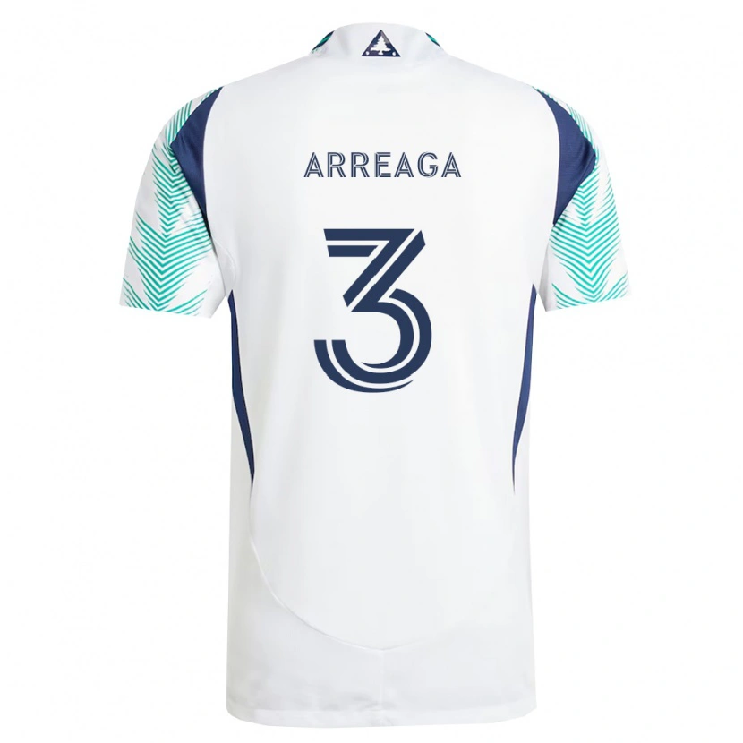 Danxen Mujer Camiseta Xavier Arreaga #3 Blanco Azul Marino Verde Claro 2ª Equipación 2026/27 La Camisa México