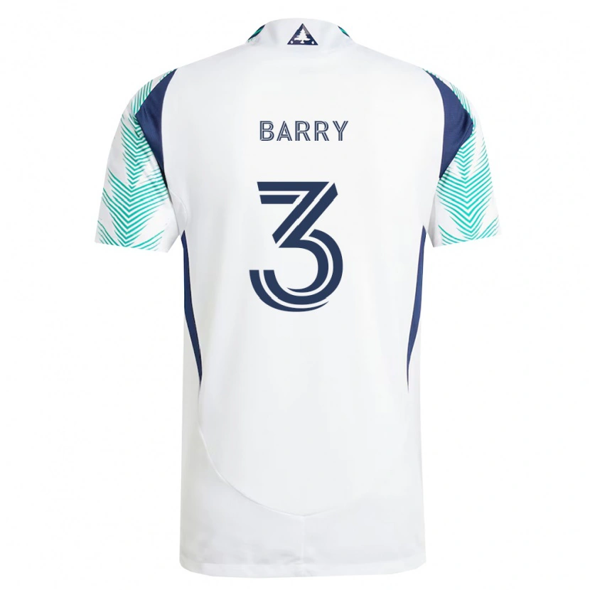 Danxen Mujer Camiseta Hesron Barry #3 Blanco Azul Marino Verde Claro 2ª Equipación 2026/27 La Camisa México