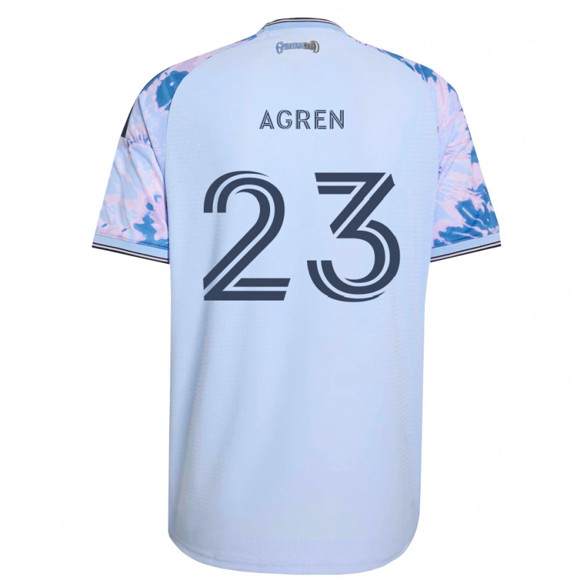 Danxen Mujer Camiseta Oskar Agren #23 Azul Real Blanco Negro 2ª Equipación 2026/27 La Camisa México