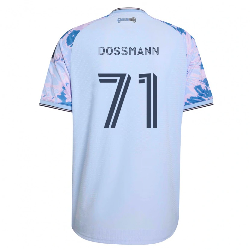 Danxen Mujer Camiseta Niklas Dossmann #71 Azul Real Blanco Negro 2ª Equipación 2026/27 La Camisa México