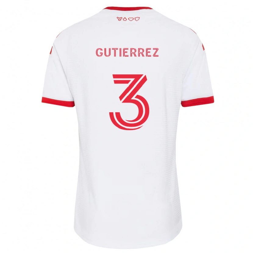 Danxen Mujer Camiseta Cristián Gutiérrez #3 Blanco Rojo Negro 2ª Equipación 2026/27 La Camisa México