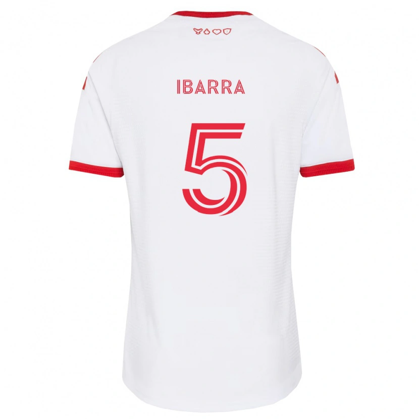 Danxen Mujer Camiseta Franco Ibarra #5 Blanco Rojo Negro 2ª Equipación 2026/27 La Camisa México