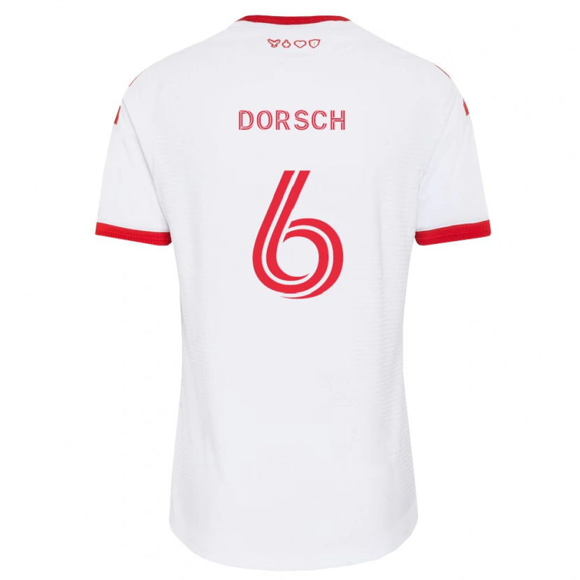 Danxen Mujer Camiseta Niklas Dorsch #6 Blanco Rojo Negro 2ª Equipación 2026/27 La Camisa México