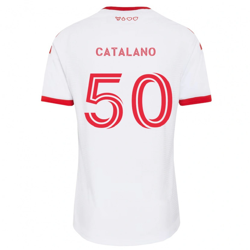 Danxen Mujer Camiseta Gianluca Catalano #50 Blanco Rojo Negro 2ª Equipación 2026/27 La Camisa México