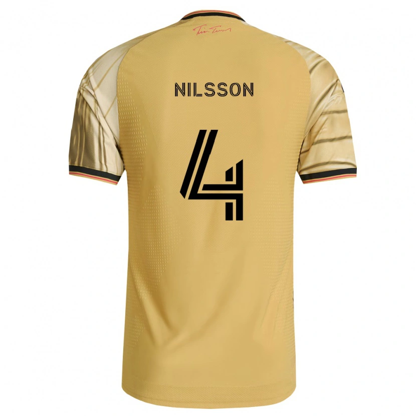 Danxen Mujer Camiseta Joakim Nilsson #4 Marrón Amarillo Negro 2ª Equipación 2026/27 La Camisa México