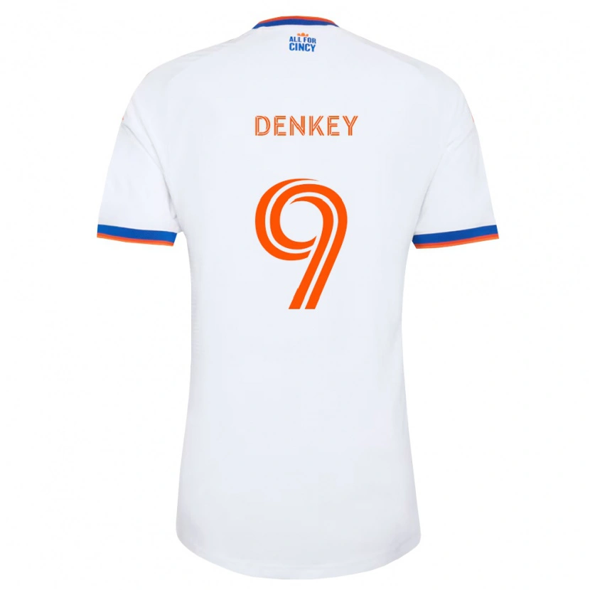Danxen Mujer Camiseta Kévin Denkey #9 Blanco Azul Marino Naranja 2ª Equipación 2026/27 La Camisa México