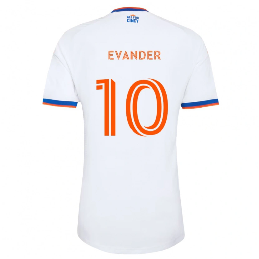 Danxen Mujer Camiseta Evander Da Silva Ferreira #10 Blanco Azul Marino Naranja 2ª Equipación 2026/27 La Camisa México