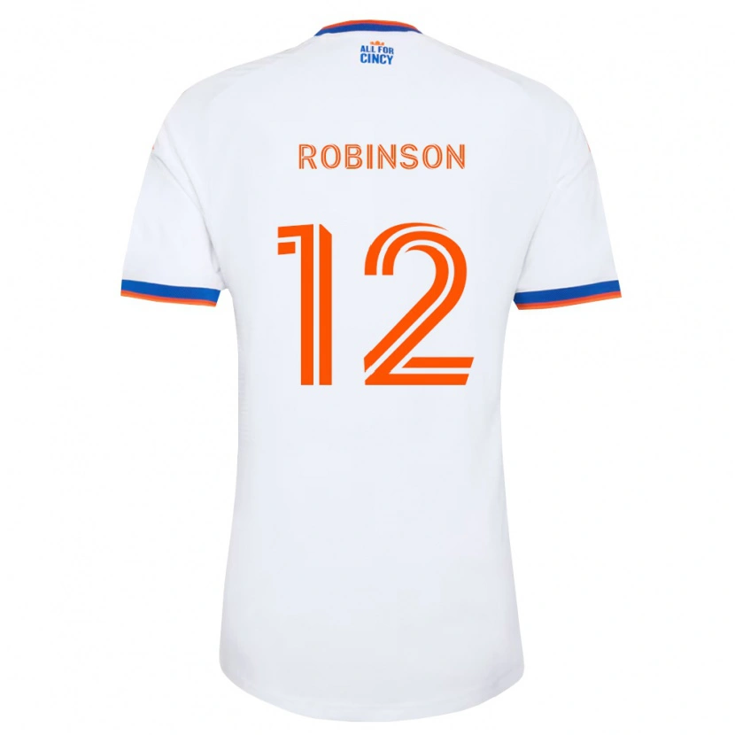 Danxen Mujer Camiseta Miles Robinson #12 Blanco Azul Marino Naranja 2ª Equipación 2026/27 La Camisa México