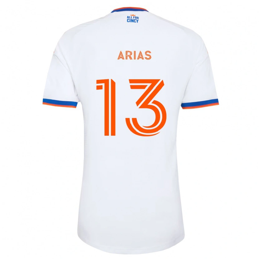 Danxen Mujer Camiseta Santiago Arias #13 Blanco Azul Marino Naranja 2ª Equipación 2026/27 La Camisa México