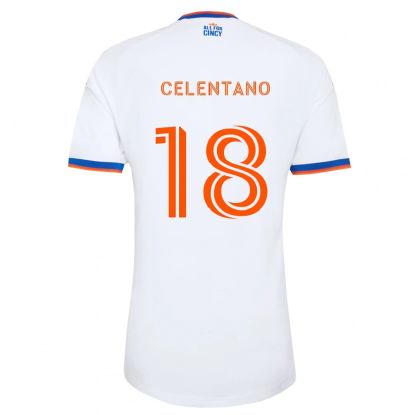 Danxen Mujer Camiseta Roman Celentano #18 Blanco Azul Marino Naranja 2ª Equipación 2026/27 La Camisa México