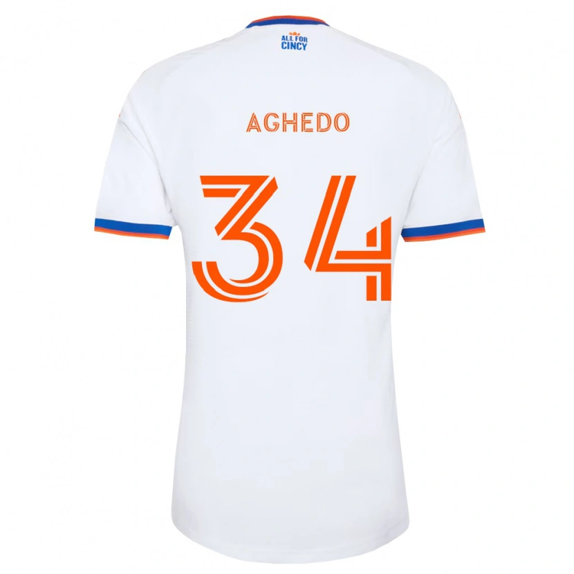 Danxen Mujer Camiseta London Aghedo #34 Blanco Azul Marino Naranja 2ª Equipación 2026/27 La Camisa México