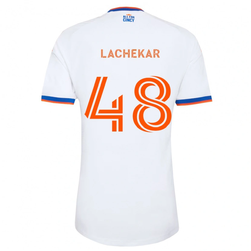 Danxen Mujer Camiseta Sami Lachekar #48 Blanco Azul Marino Naranja 2ª Equipación 2026/27 La Camisa México