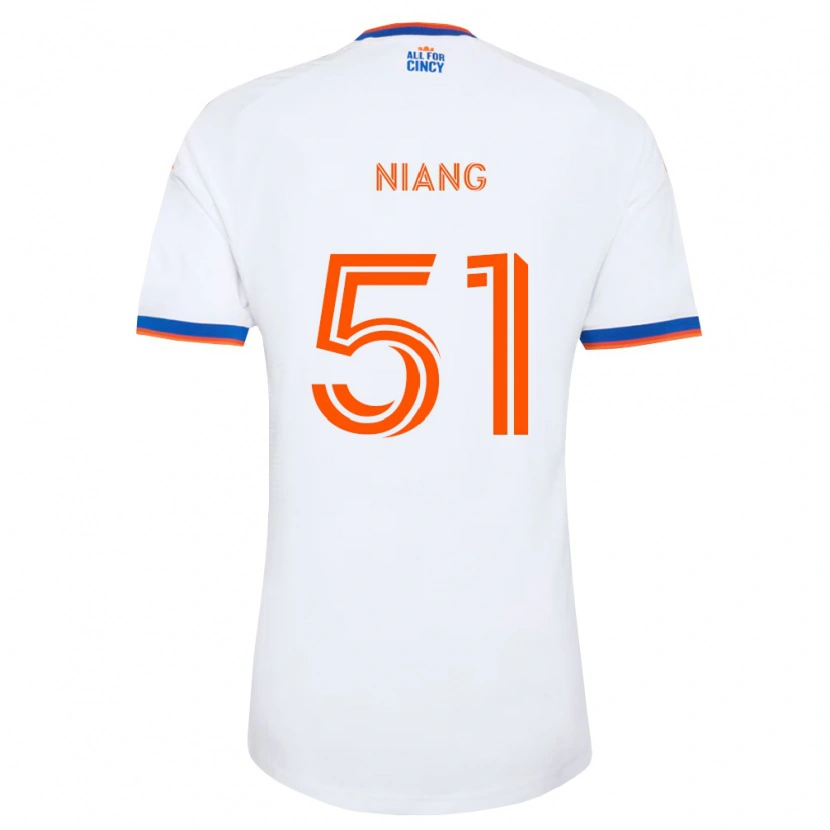 Danxen Mujer Camiseta Cheikhou Niang #51 Blanco Azul Marino Naranja 2ª Equipación 2026/27 La Camisa México