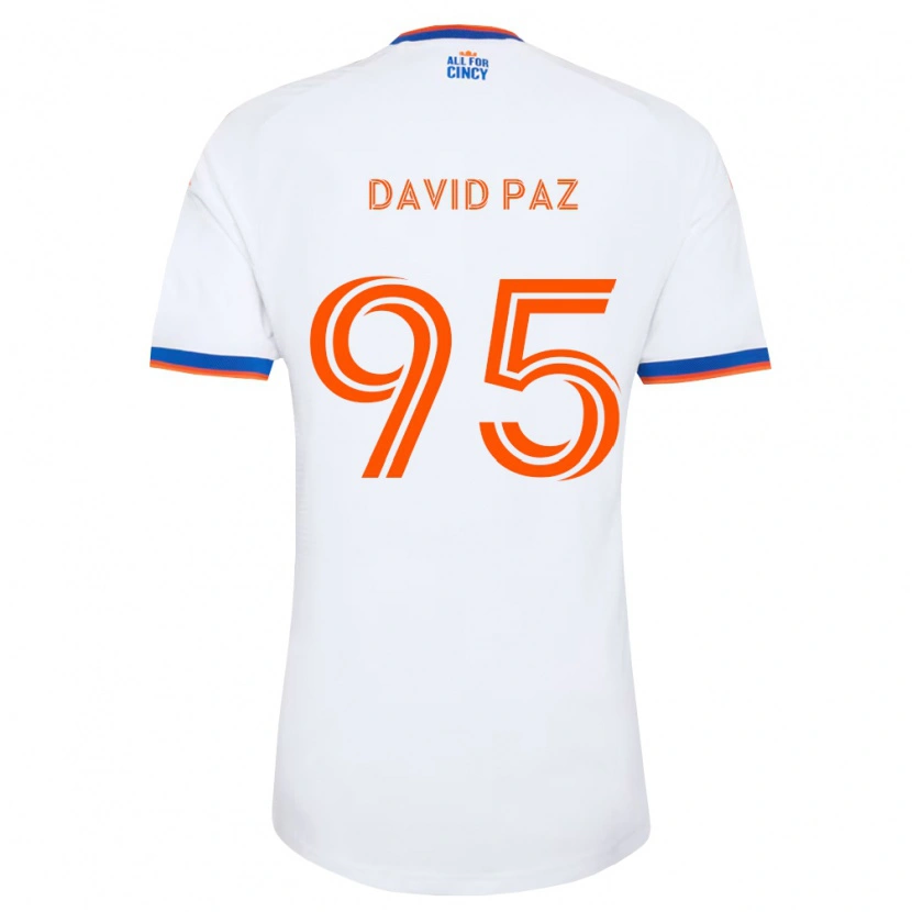 Danxen Mujer Camiseta David Paz #95 Blanco Azul Marino Naranja 2ª Equipación 2026/27 La Camisa México