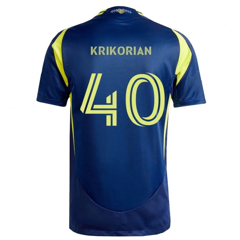 Danxen Mujer Camiseta Andre Krikorian #40 Amarillo Azul Marino 2ª Equipación 2026/27 La Camisa México