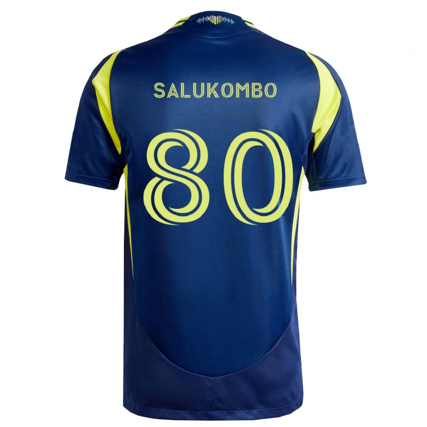 Danxen Mujer Camiseta David Salukombo #80 Amarillo Azul Marino 2ª Equipación 2026/27 La Camisa México