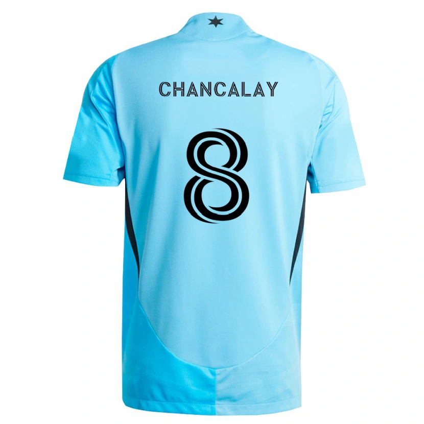 Danxen Mujer Camiseta Tomás Chancalay #8 Azul Claro Negro 2ª Equipación 2026/27 La Camisa México