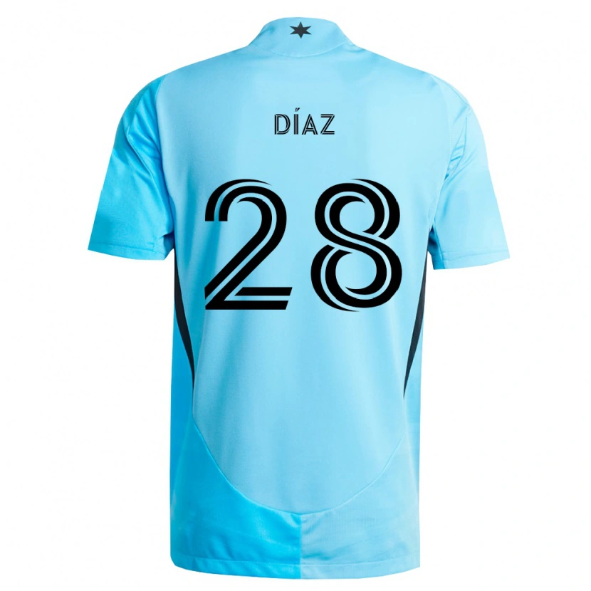 Danxen Mujer Camiseta Jefferson Díaz #28 Azul Claro Negro 2ª Equipación 2026/27 La Camisa México