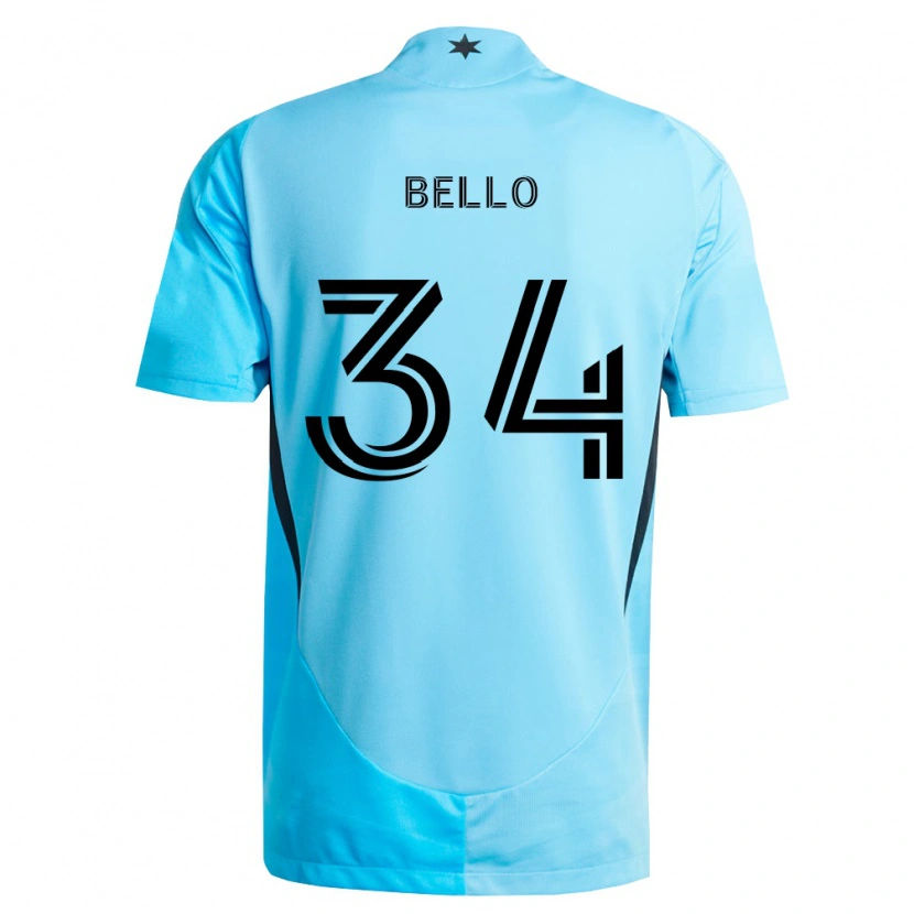 Danxen Mujer Camiseta Zaydan Bello #34 Azul Claro Negro 2ª Equipación 2026/27 La Camisa México