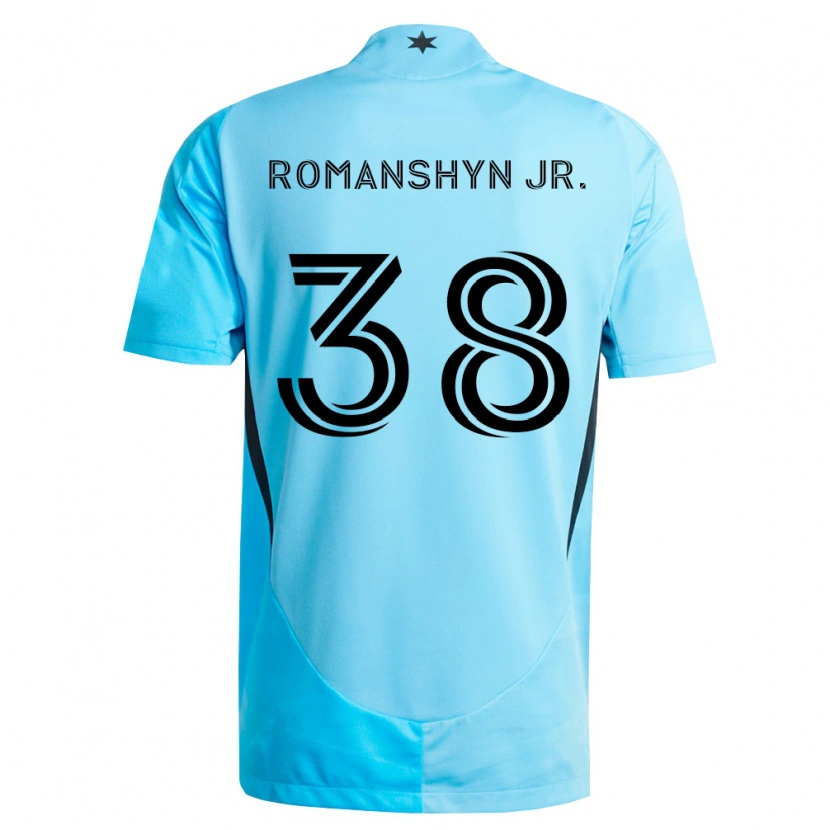 Danxen Mujer Camiseta Kage Romanshyn Jr. #38 Azul Claro Negro 2ª Equipación 2026/27 La Camisa México