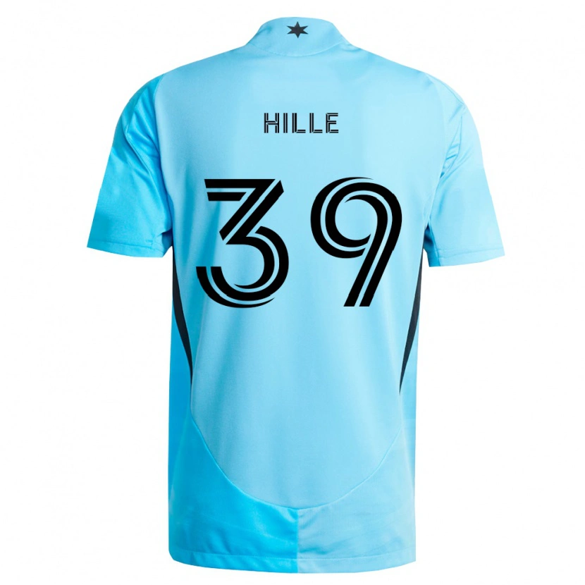 Danxen Mujer Camiseta Luke Hille #39 Azul Claro Negro 2ª Equipación 2026/27 La Camisa México