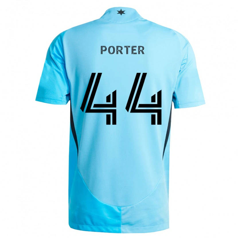 Danxen Mujer Camiseta George Porter #44 Azul Claro Negro 2ª Equipación 2026/27 La Camisa México