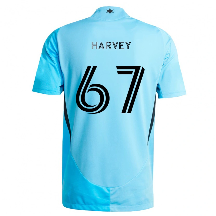 Danxen Mujer Camiseta Carlos Harvey #67 Azul Claro Negro 2ª Equipación 2026/27 La Camisa México