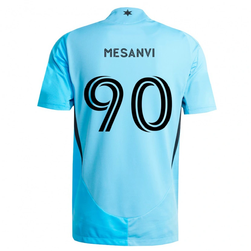 Danxen Mujer Camiseta Loïc Mesanvi #90 Azul Claro Negro 2ª Equipación 2026/27 La Camisa México