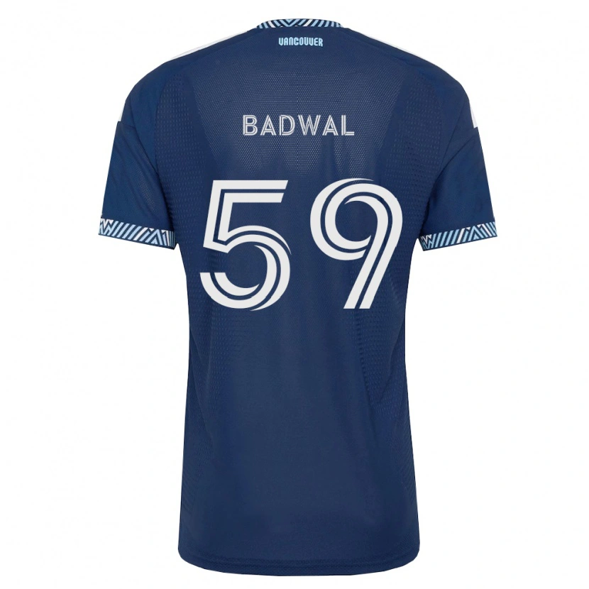 Danxen Mujer Camiseta Jeevan Badwal #59 Azul Profundo Blanco 2ª Equipación 2026/27 La Camisa México