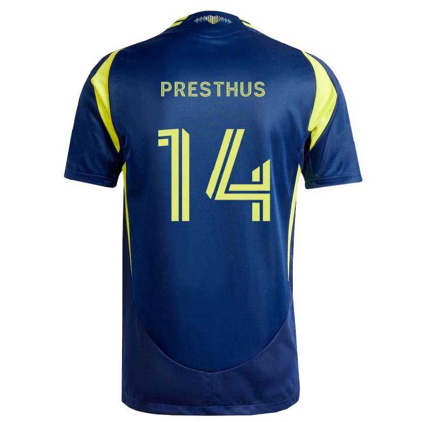 Danxen Mujer Camiseta Owen Presthus #14 Amarillo Azul Marino 2ª Equipación 2026/27 La Camisa México