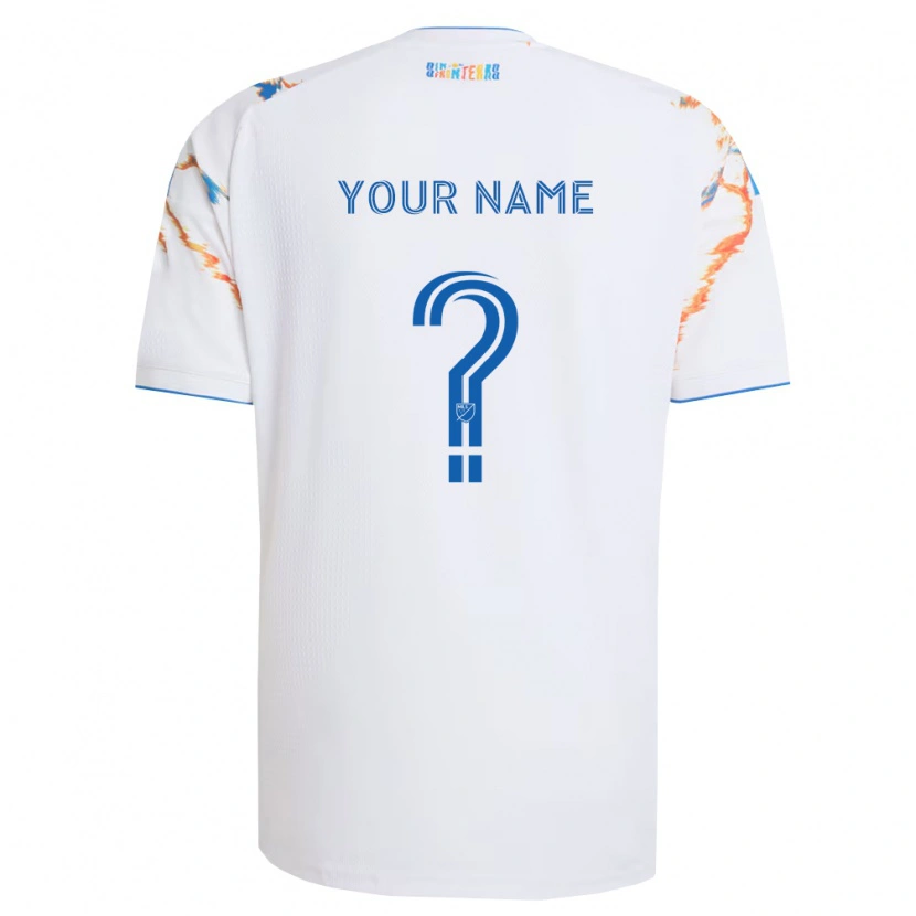 Danxen Mujer Camiseta Su Nombre #0 Blanco Naranja Azul 2ª Equipación 2026/27 La Camisa México