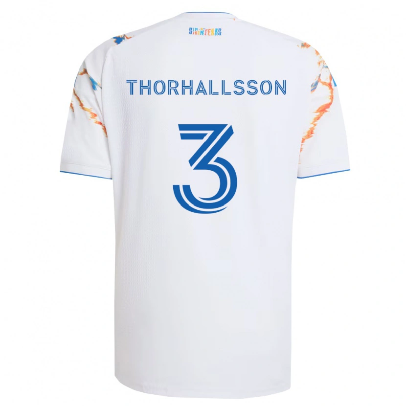 Danxen Mujer Camiseta Dagur Dan Thórhallsson #3 Blanco Naranja Azul 2ª Equipación 2026/27 La Camisa México