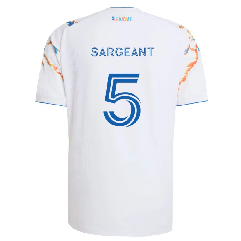 Danxen Mujer Camiseta Kieran Sargeant #5 Blanco Naranja Azul 2ª Equipación 2026/27 La Camisa México