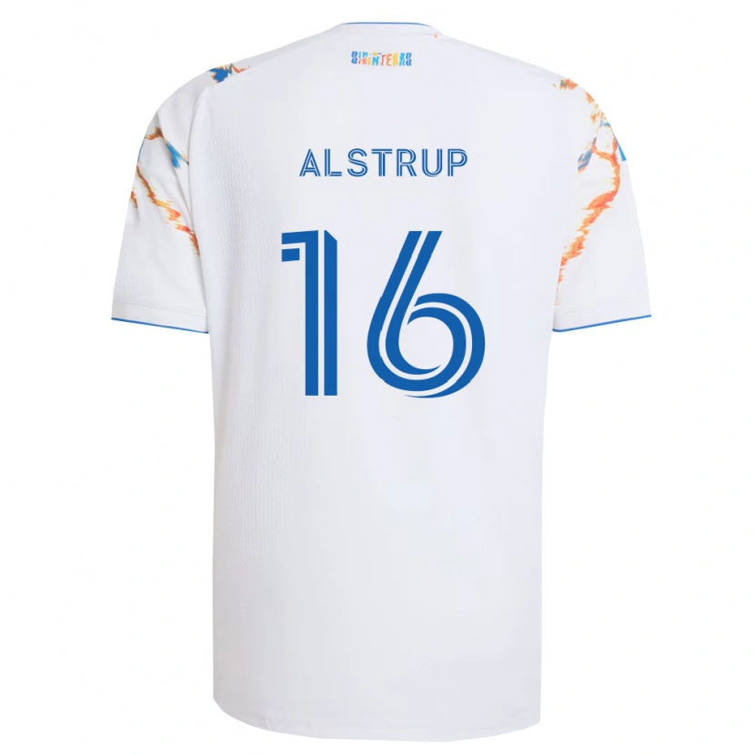 Danxen Mujer Camiseta Marcus Alstrup #16 Blanco Naranja Azul 2ª Equipación 2026/27 La Camisa México