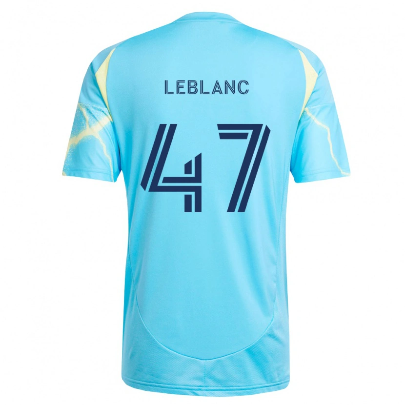 Danxen Mujer Camiseta Kellan Leblanc #47 Azul Claro Negro Amarillo Claro 2ª Equipación 2026/27 La Camisa México
